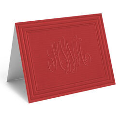 Embossed Red Monogram Note Cards